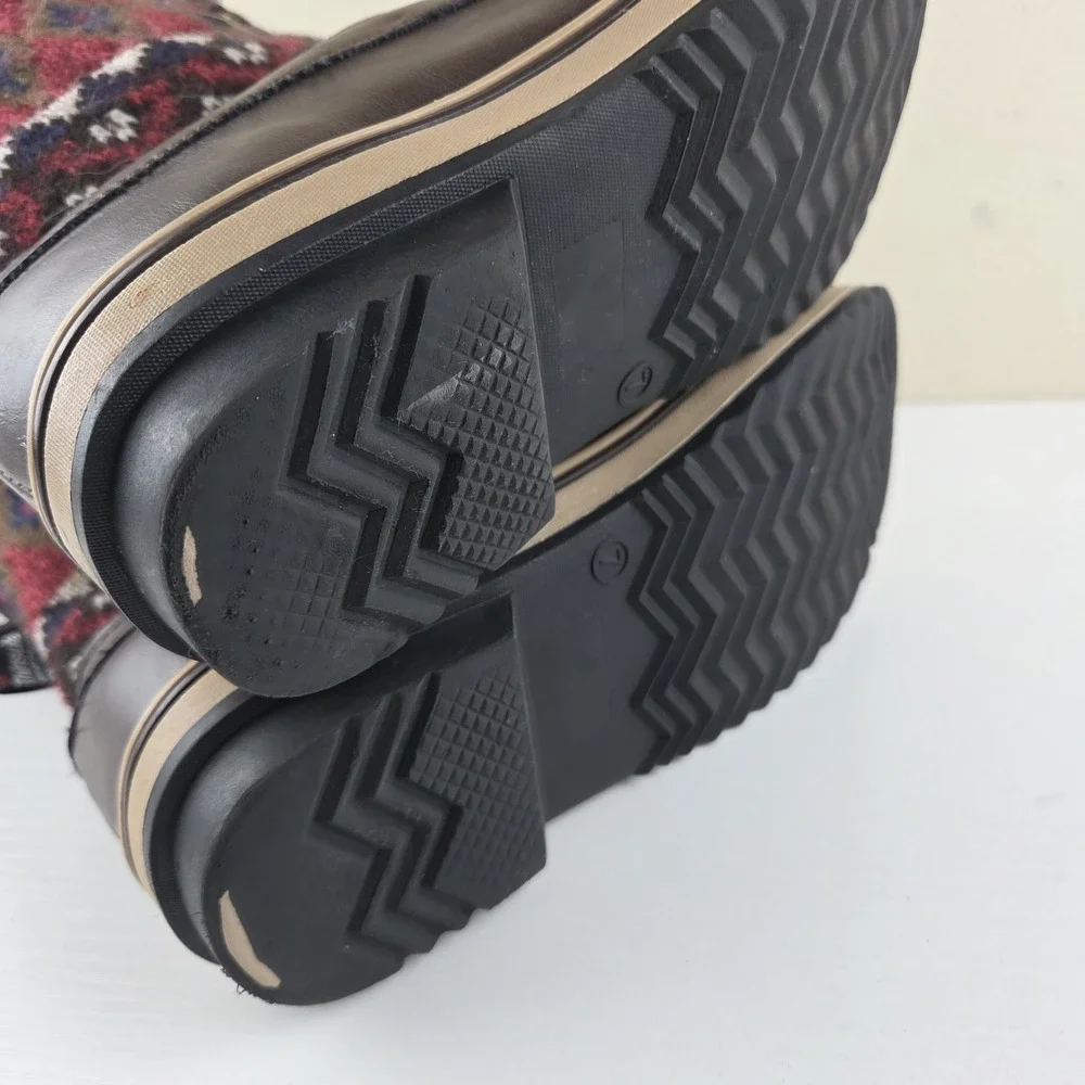 Muk‎ Luks Brown Aztec Knit Insulated Winter Boots 200g Thinsulate Women's Size 7